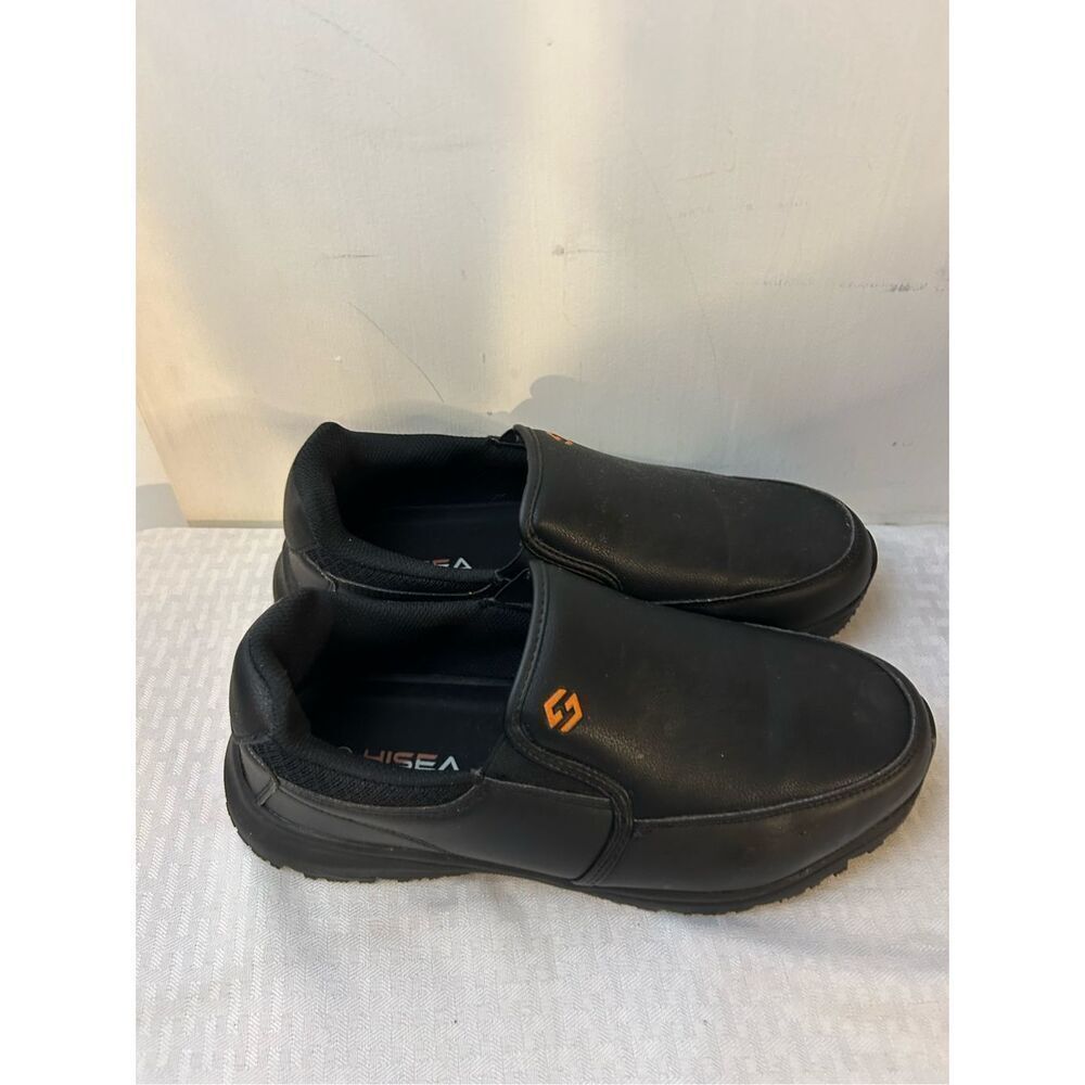 Hisea safety loafers‎ men’s size 10 black slip resistance tread AQX09ACP